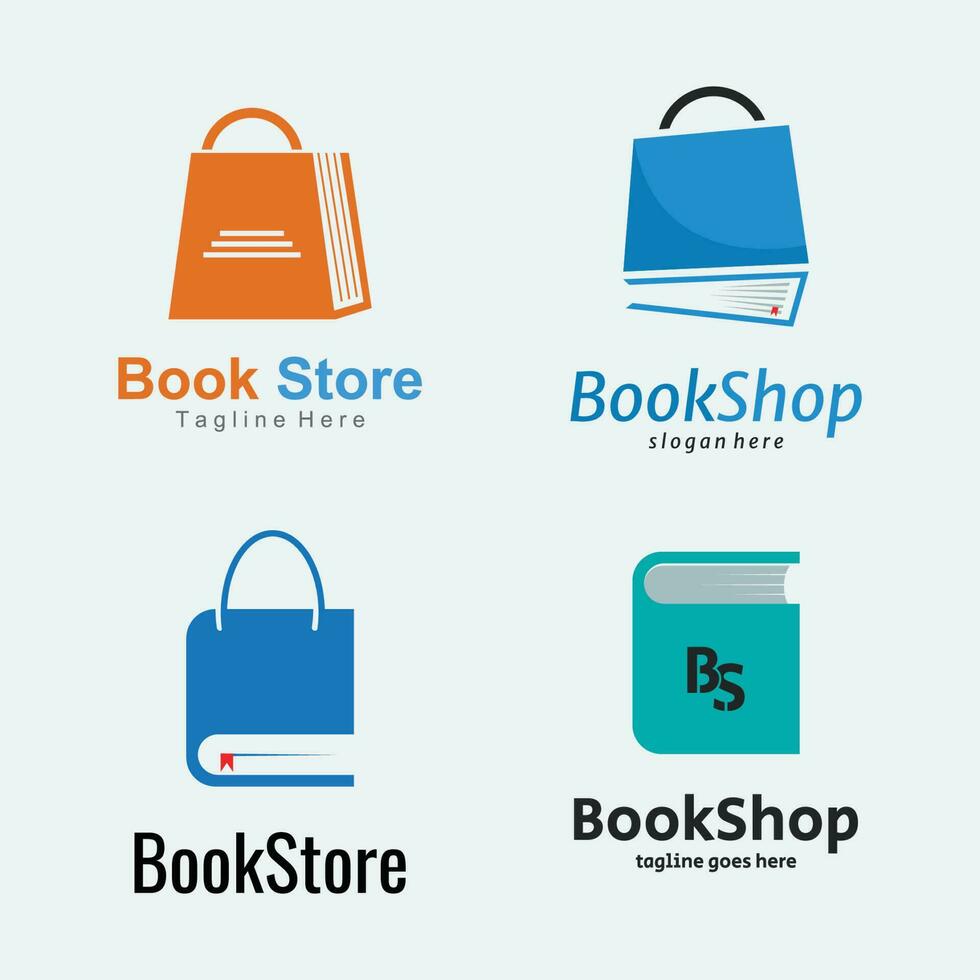 bokhandel logotyp mall vektor illustration