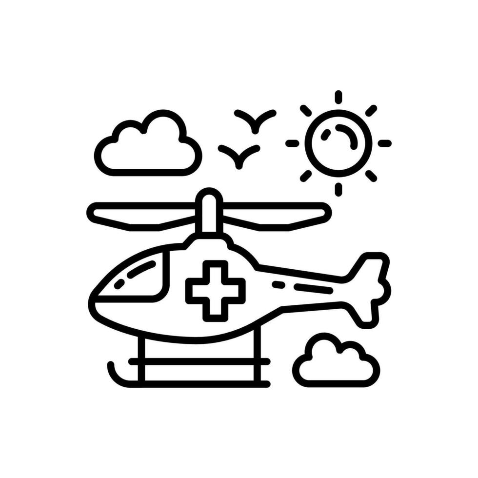 Luft medizinisch Transport Symbol im Vektor. Illustration vektor