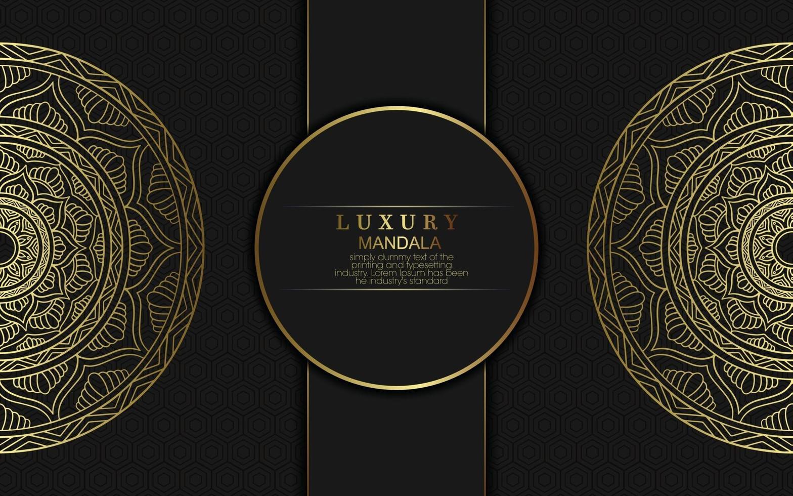 Luxus-Mandala-Musterhintergrund mit freiem Vektor der goldenen Arabeske
