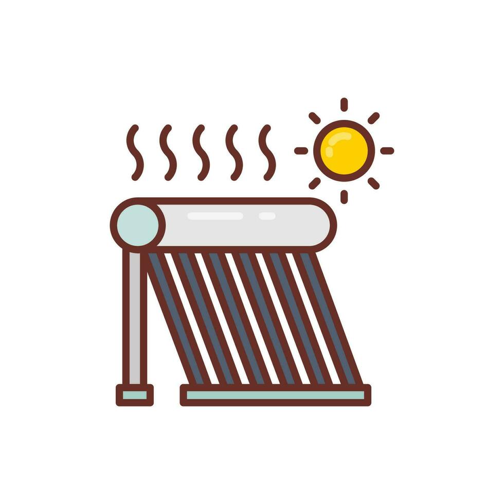 Solar- Wasser Heizung Symbol im Vektor. Illustration vektor