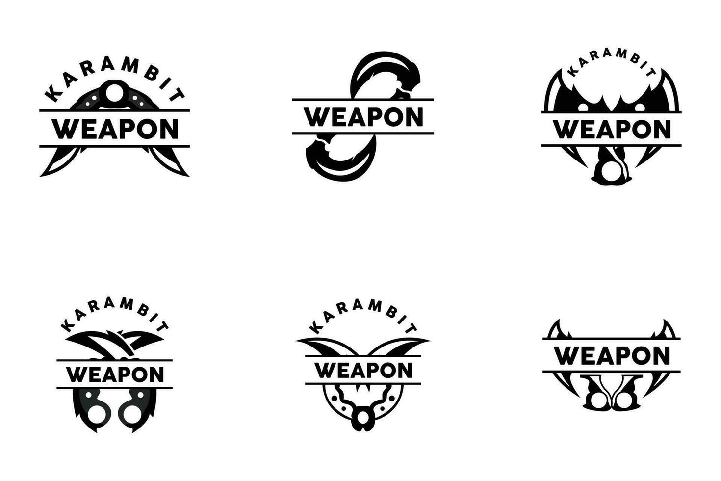 Waffe Logo, traditionell Waffe karambit Vektor, Ninja Kampf Werkzeug einfach Design, Symbol Symbol, Illustration vektor