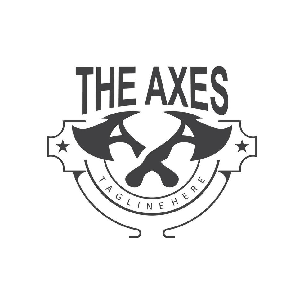 Axt Logo, Holz Schneiden Werkzeug Vektor Symbol, Silhouette Design, retro Jahrgang Stil