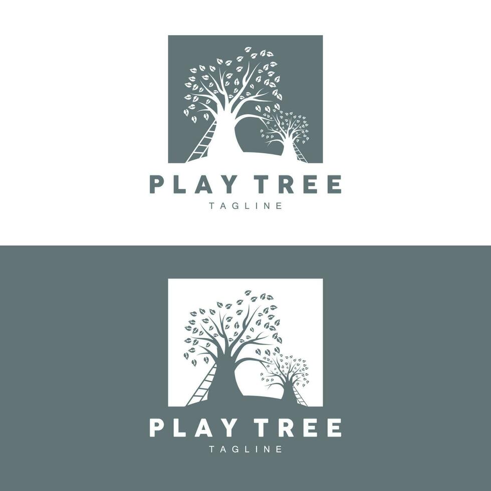 Baum Logo Design, Spielplatz Vektor, Bildung Baum Symbol vektor