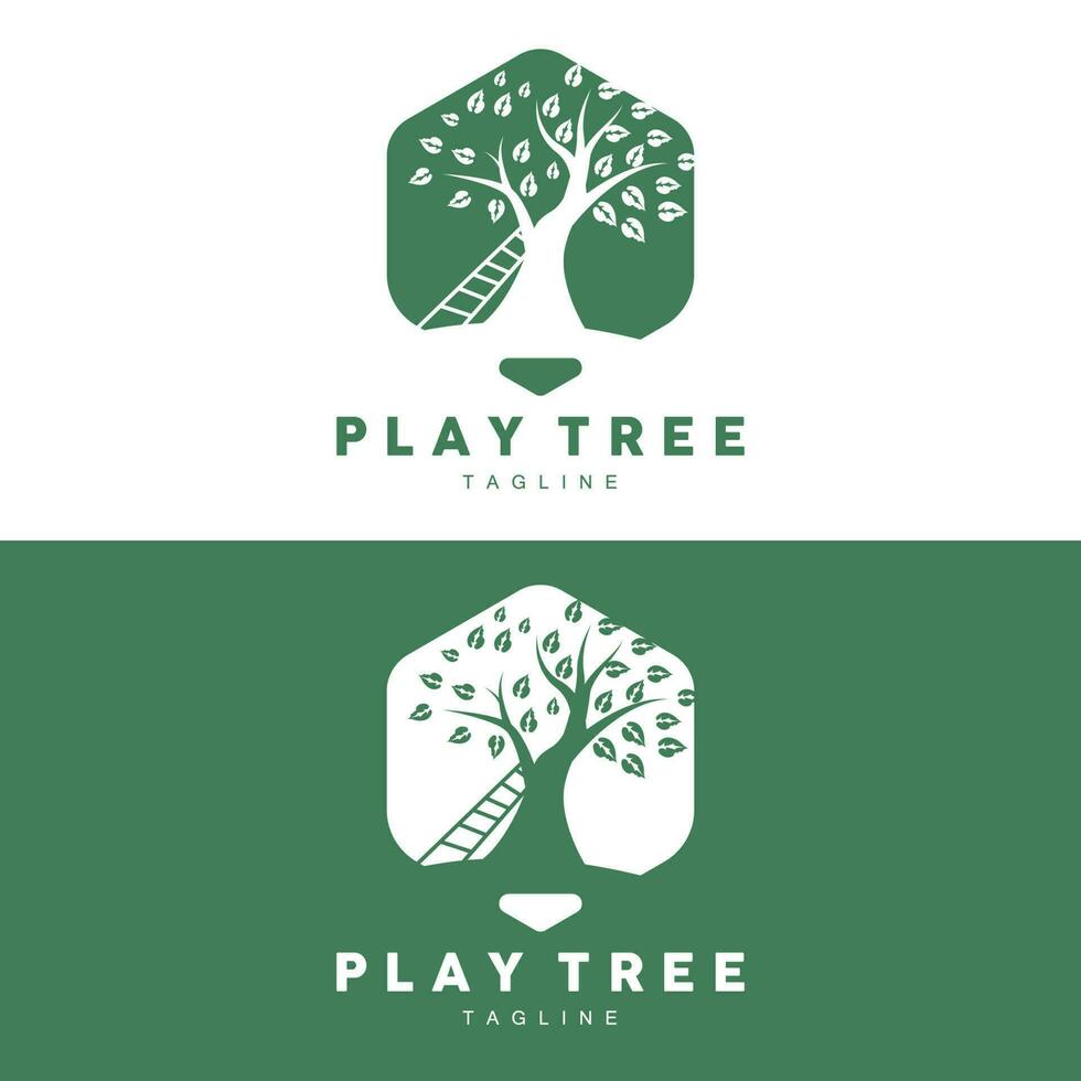 Baum Logo Design, Spielplatz Vektor, Bildung Baum Symbol vektor