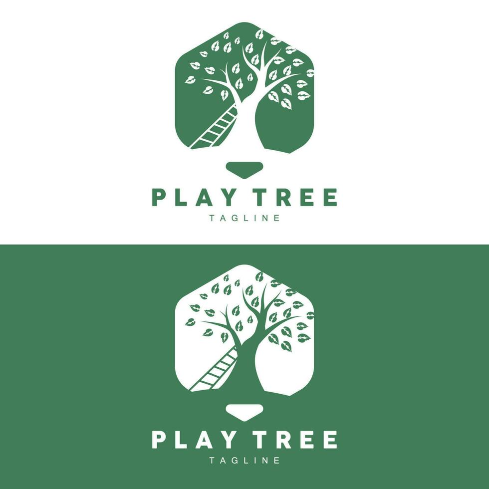 träd logotyp design, lekplats vektor, utbildning träd ikon vektor