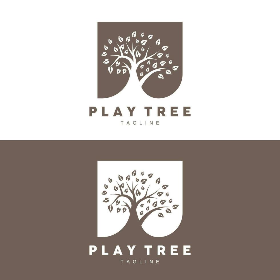 Baum Logo Design, Spielplatz Vektor, Bildung Baum Symbol vektor