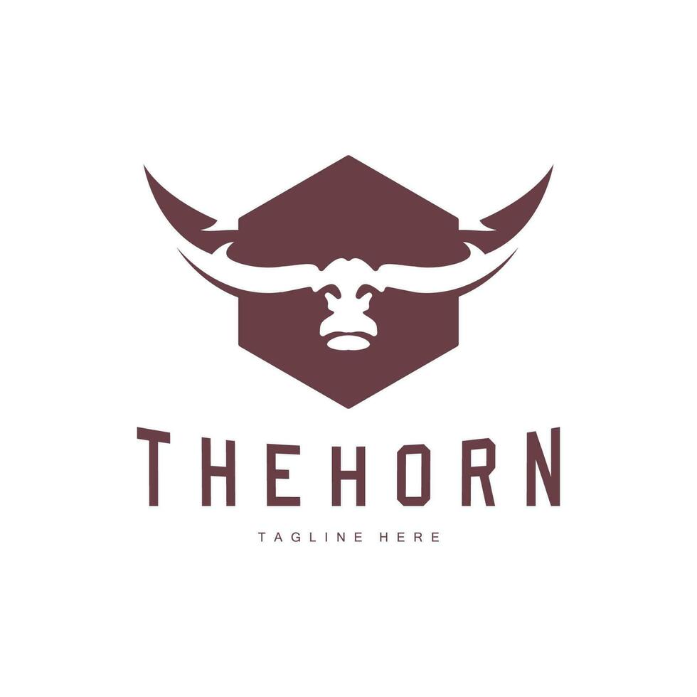 horn logotyp, lång behornad texas tjur tjur vektor, väst Land gammal årgång design, silhuett illustration ikon vektor