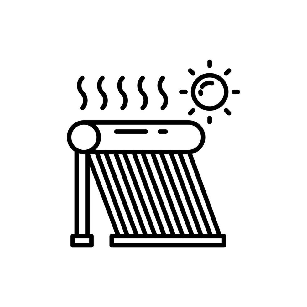 sol- vatten värmare ikon i vektor. illustration vektor