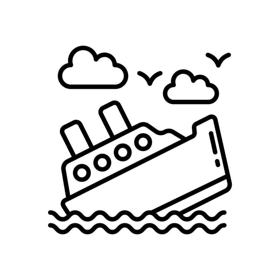 Schiff Unfall Symbol im Vektor. Illustration vektor