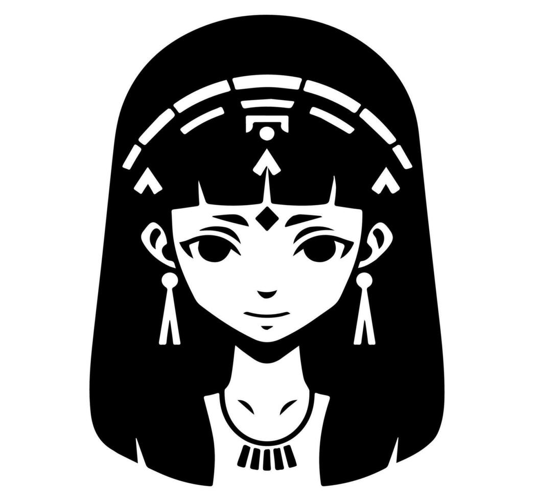 cleopatra de drottning av gammal egypten, ikon vektor, söt tecknad serie. vektor