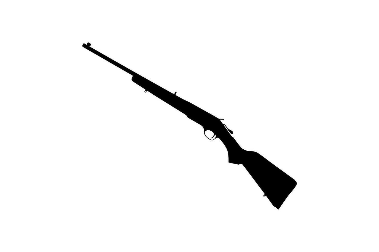 Waffe Silhouette, ein lange Gewehr ist ein Kategorie von Feuerarme mit lange Fässer, zum Piktogramm. Logo, Apps, Webseite, Kunst Illustration oder Grafik Design Element. Vektor Illustration