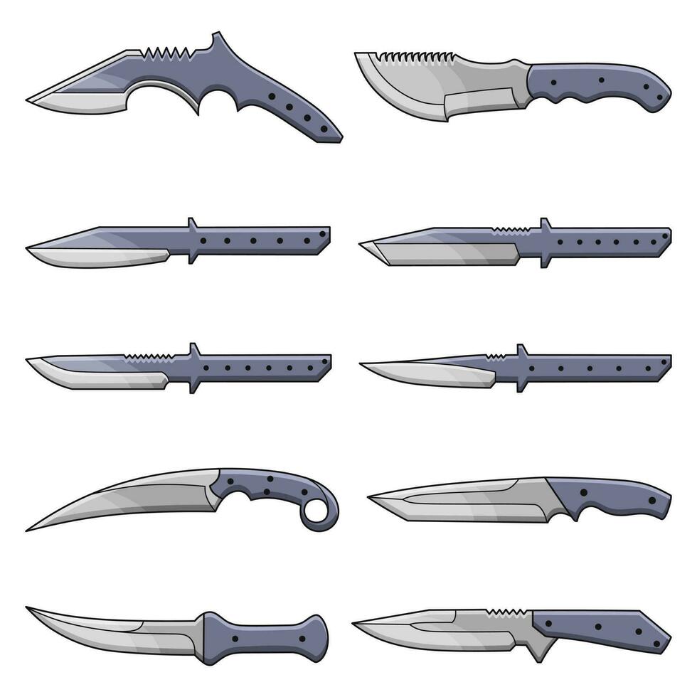 bündeln 1 verschiedene Modelle von Messer und Dolche, Vektor Prämie Qualität