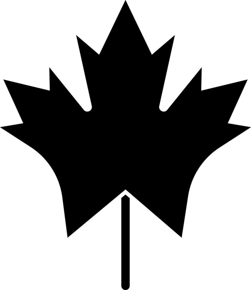 kanadisch Ahorn Blatt Glyphe Symbol. vektor