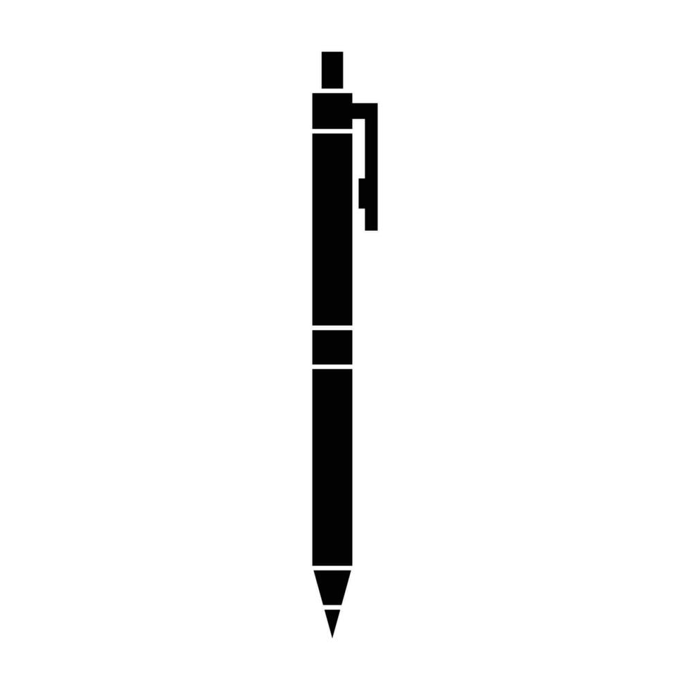 penna vektor ikon på glyf version. penna ikon på vit bakgrund