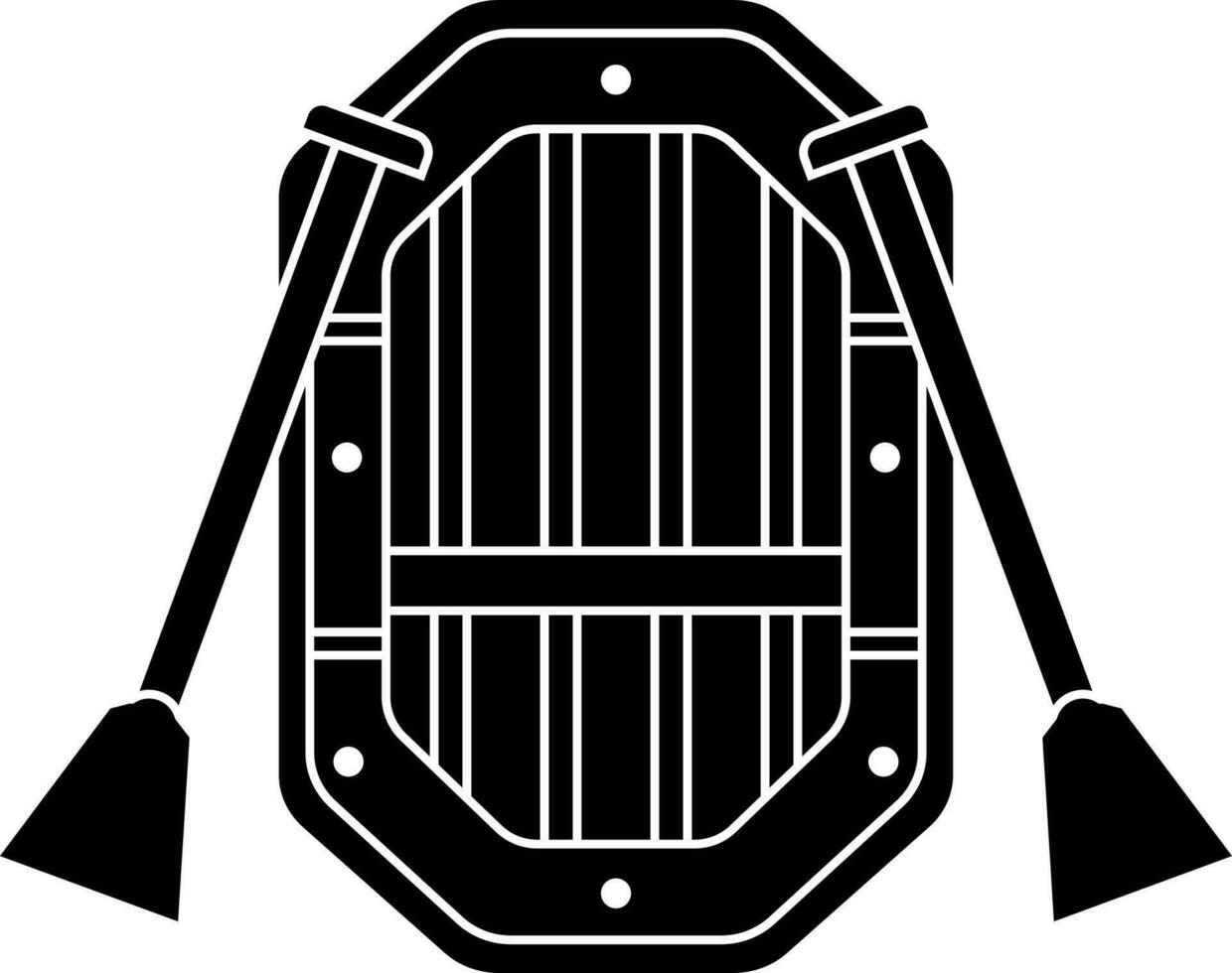 Kajak Boot Symbol mit Paddel. vektor