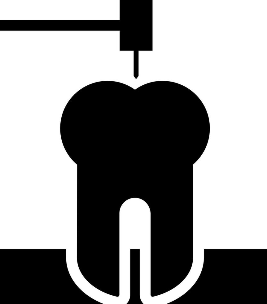 tand rengöring ikon i svart Färg. vektor