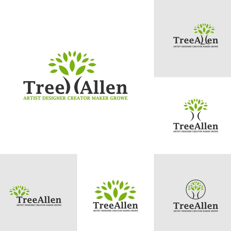 einstellen von Baum Logo Vorlage, kreativ Natur Logo Design Vektor, Baum Logo Konzept vektor