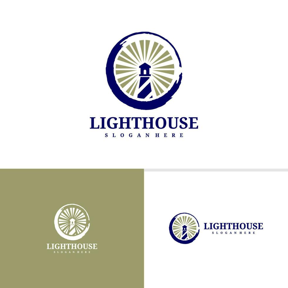 Leuchtturm Logo Vorlage, kreativ Leuchtturm Logo Design Vektor