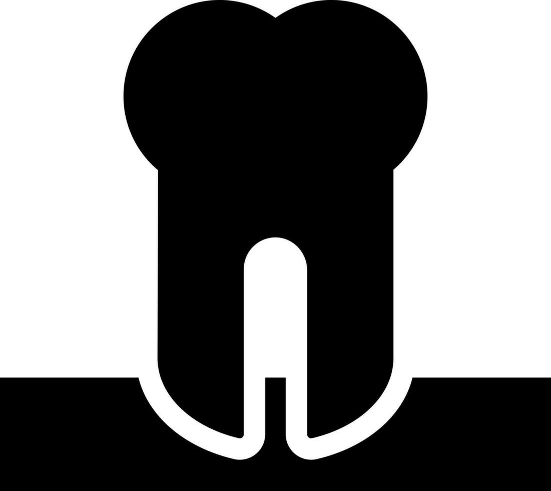 Illustration von Molar Zahn Symbol im schwarz Farbe. vektor