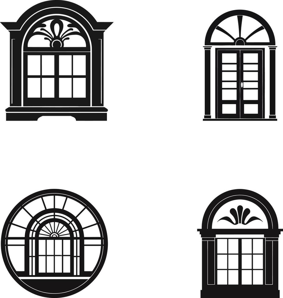 fri vektor uppsättning av fönster illustration