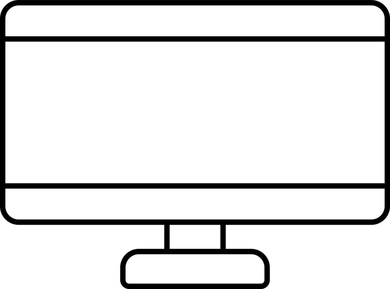 svart linjär illustration av övervaka ikon. vektor