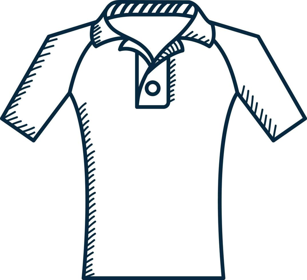 blå linje konst illustration av t-shirt ikon. vektor