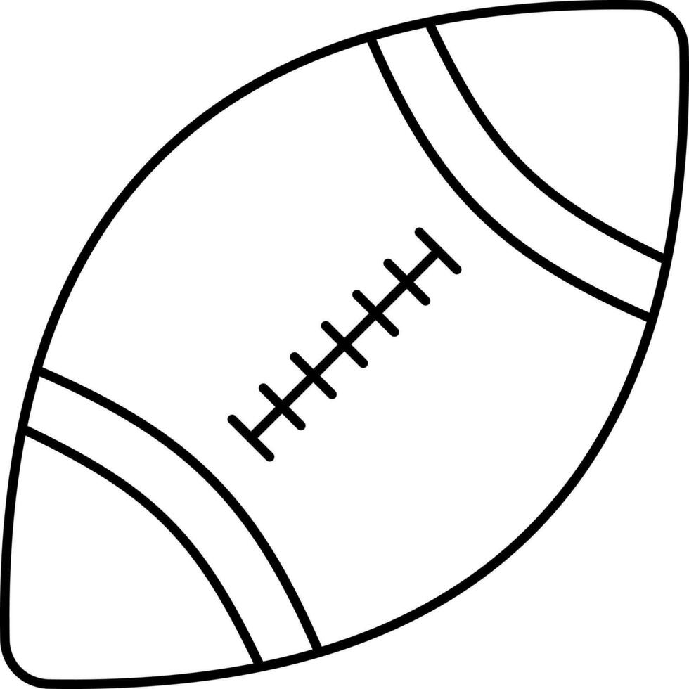 isolerat rugby svart tunn linje konst ikon. vektor