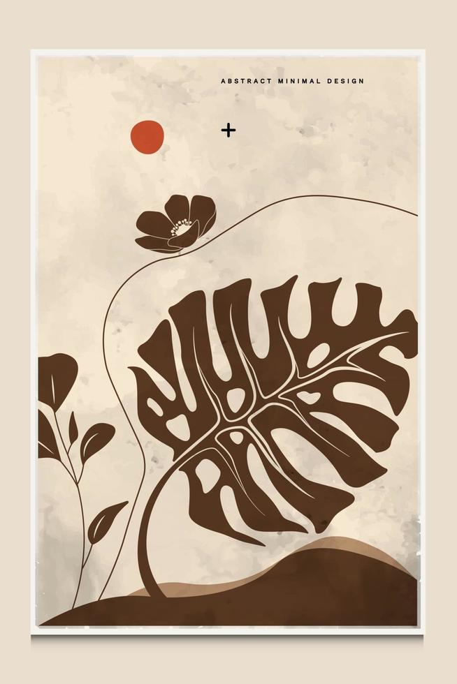 moderner minimaler botanischer abstrakter Hintergrund geeignet zum Drucken als Gemälde Innendekoration soziale Beiträge Flyer Buchumschläge vektor