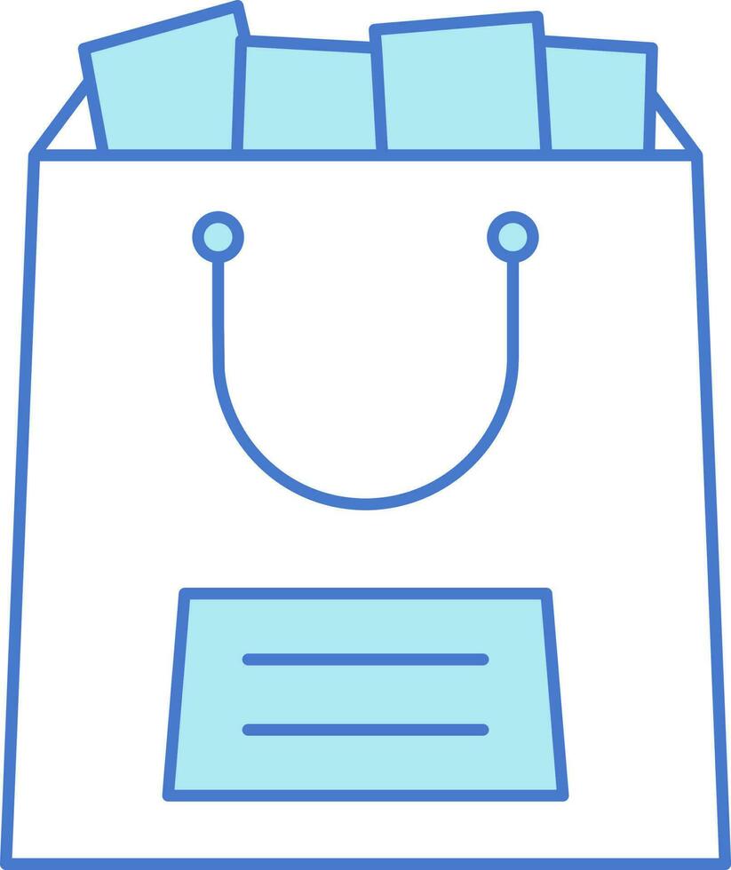 illustration av bära väska ikon i blå och vit Färg. vektor