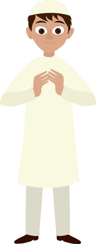 illustration av religiös muslim pojke. vektor