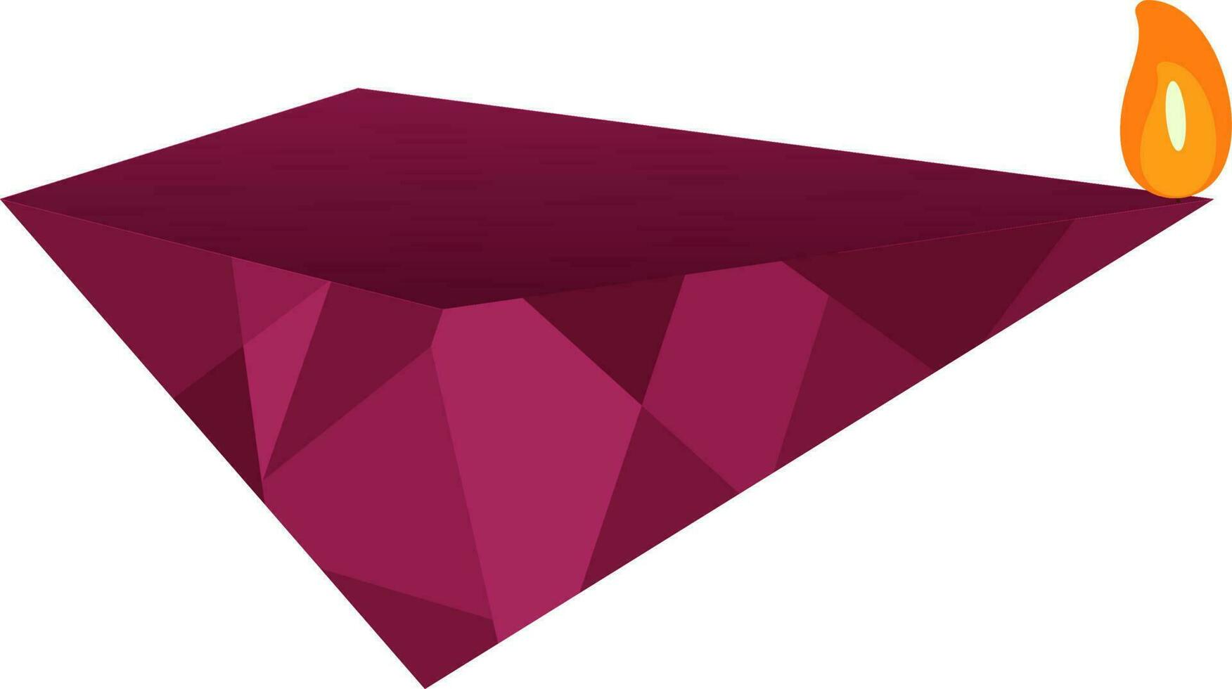platt stil brinnande polygonal diya olja lampa rosa element. vektor