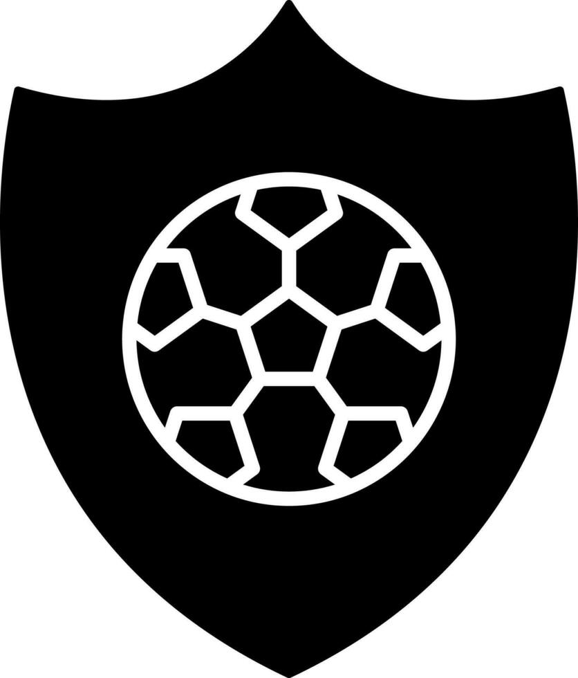 Fußball mit Schild Symbol im schwarz und Weiß Farbe. vektor