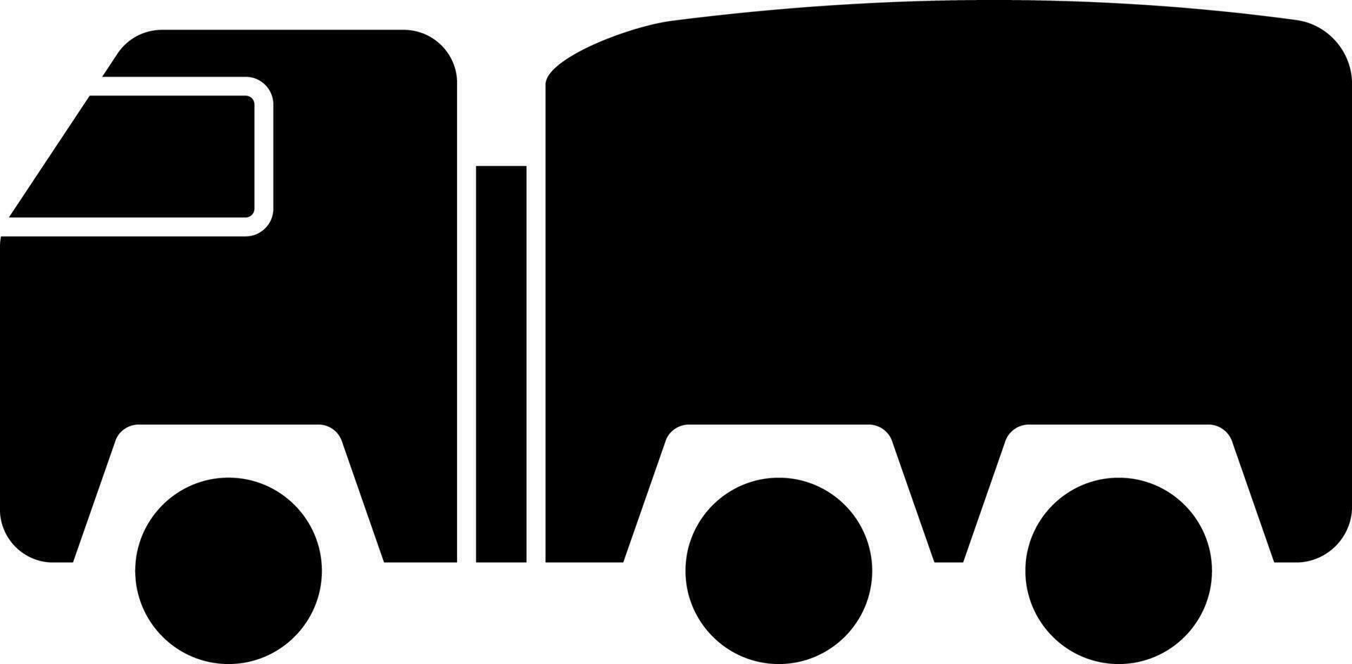 Militär- LKW Symbol im schwarz und Weiß Farbe. vektor