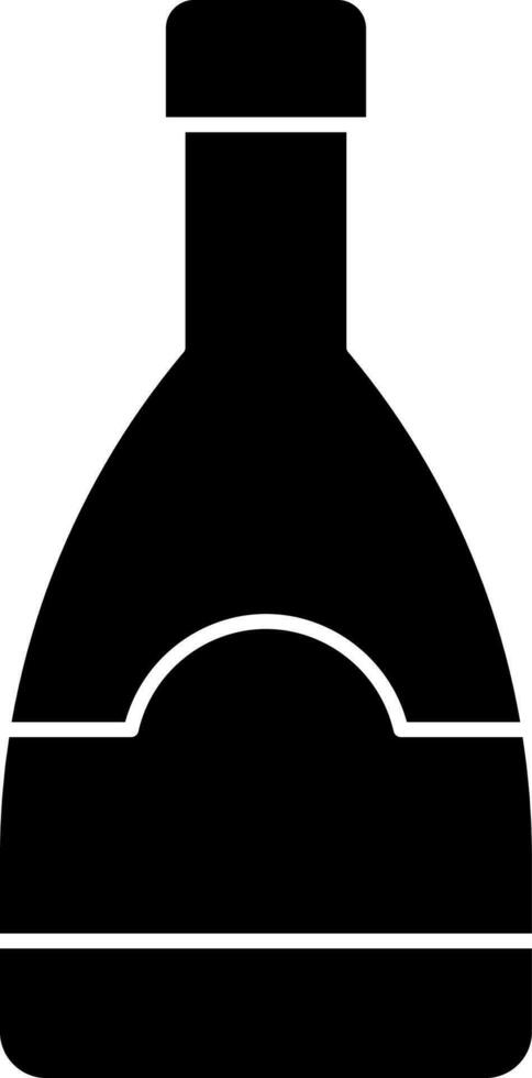 schwarz und Weiß Alkohol Flasche Symbol im eben Stil. vektor