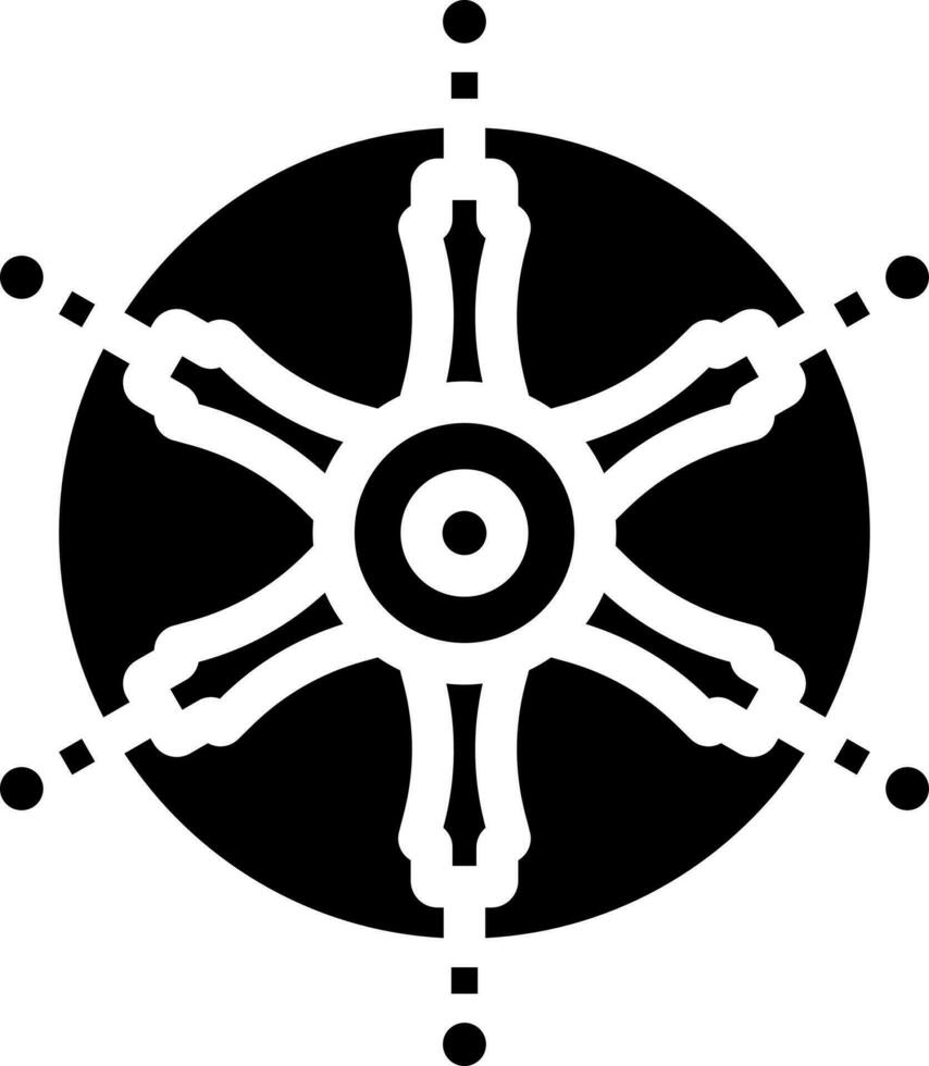 vektor illustration av dharma hjul i glyf stil.