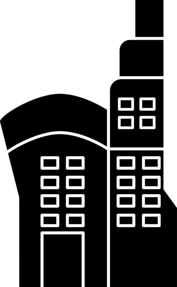 lägenhet byggnad ikon i svart och vit Färg. vektor