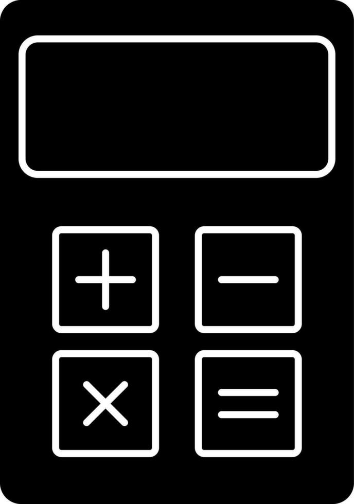 Taschenrechner Symbol im schwarz und Weiß Farbe. vektor