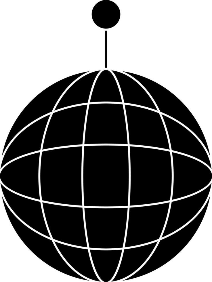 platt stil disko boll ikon i svart och vit Färg. vektor