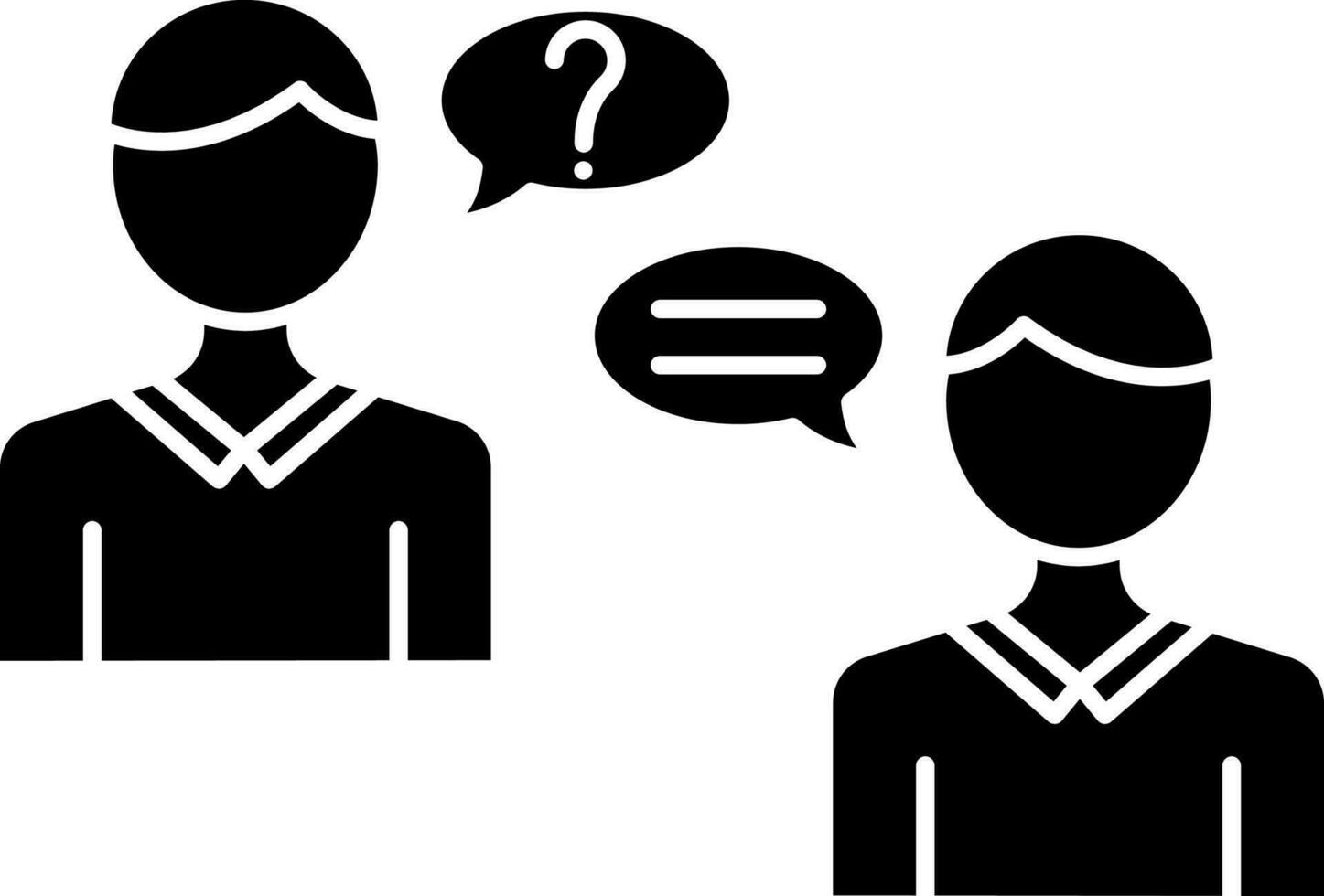 Benutzer Kommunikation Symbol im schwarz und Weiß Farbe. vektor