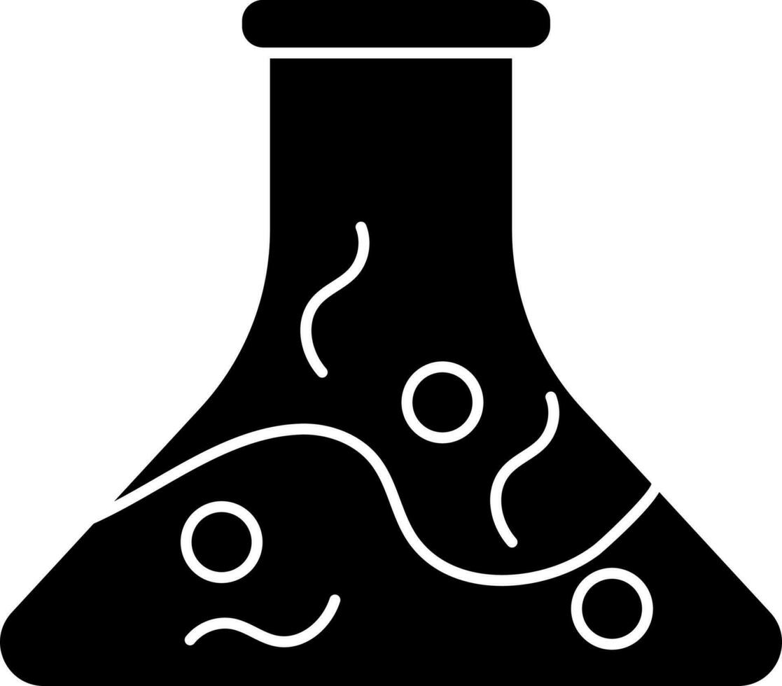 Illustration von chemisch Flasche Symbol im schwarz und Weiß Farbe. vektor