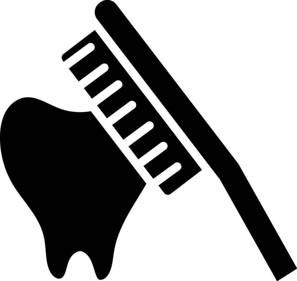 Zahnbürste Symbol im schwarz und Weiß Farbe. vektor
