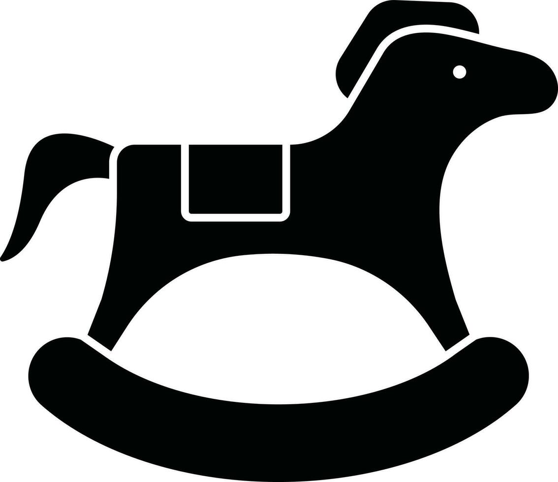gungande häst ikon i svart och vit Färg. vektor
