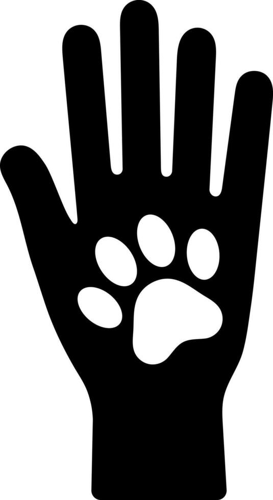 schwarz und Weiß Illustration von Tier Pflege Symbol. vektor
