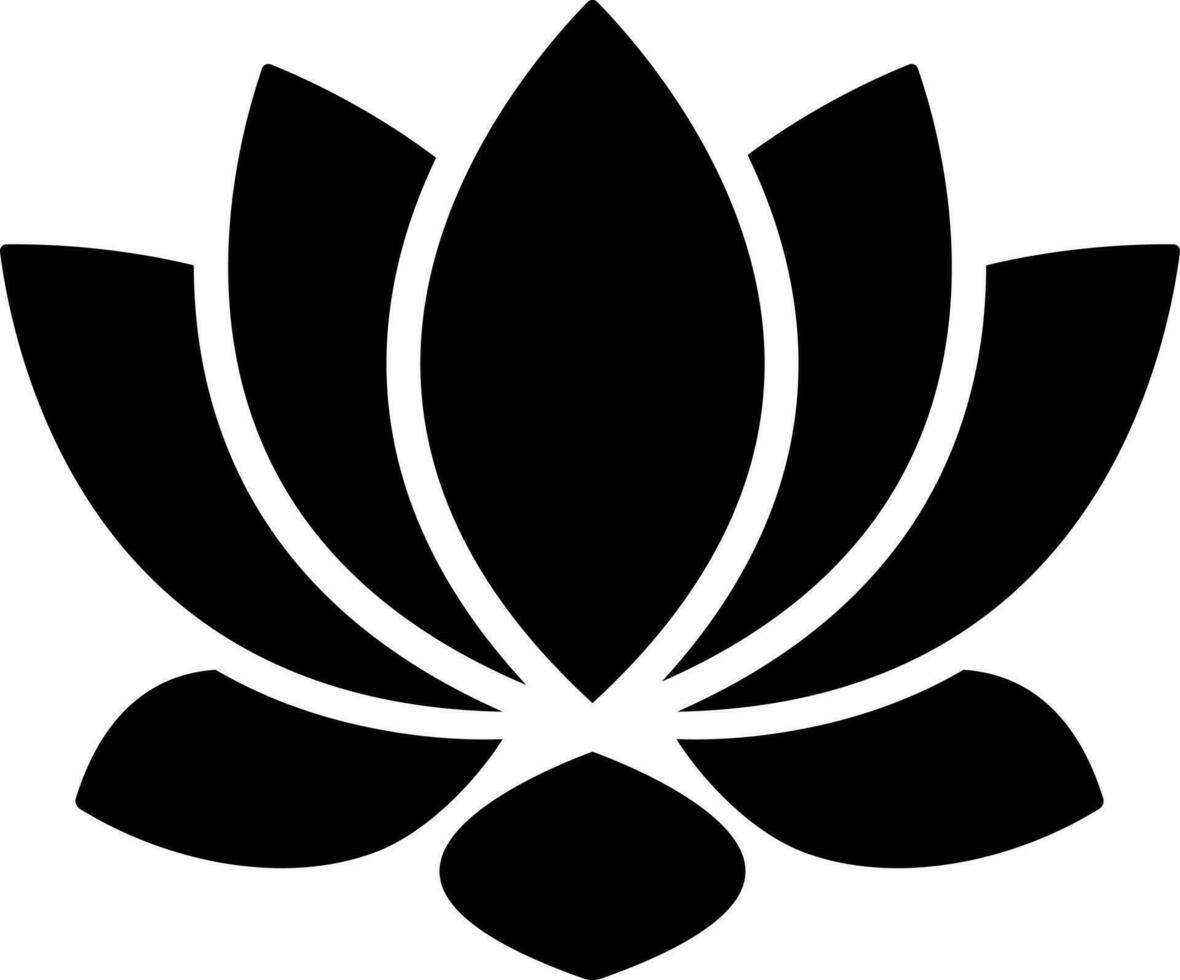 Lotus Blume Symbol im schwarz und Weiß Farbe. vektor