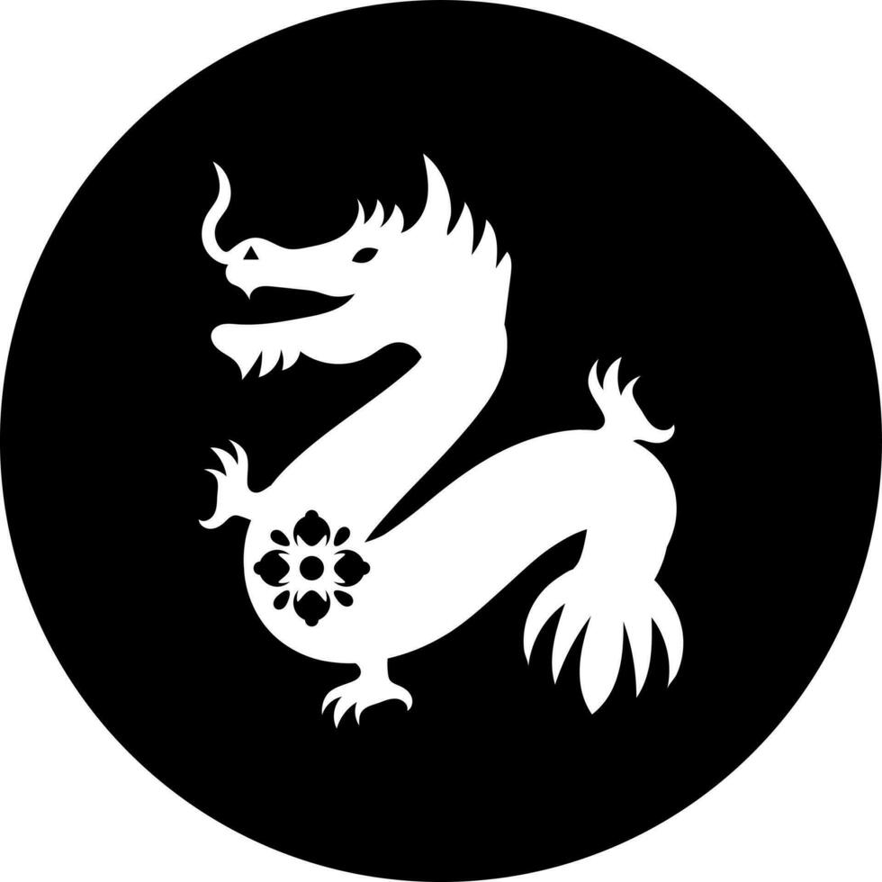 Drachen Chinesisch Tierkreis Glyphe Symbol oder Symbol. vektor