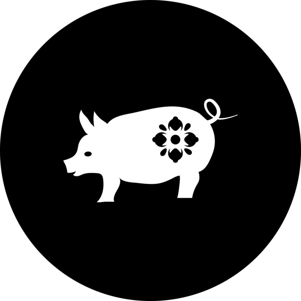 Illustration von Chinesisch Tierkreis Schwein Glyphe Symbol. vektor