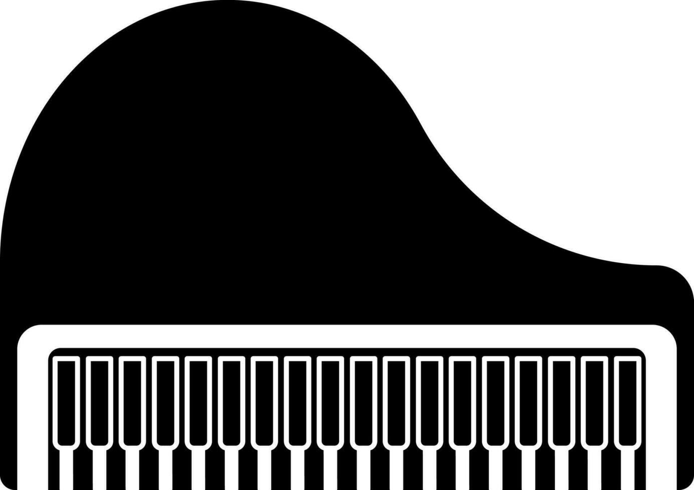 piano ikon för musik begrepp i svart och vit. vektor