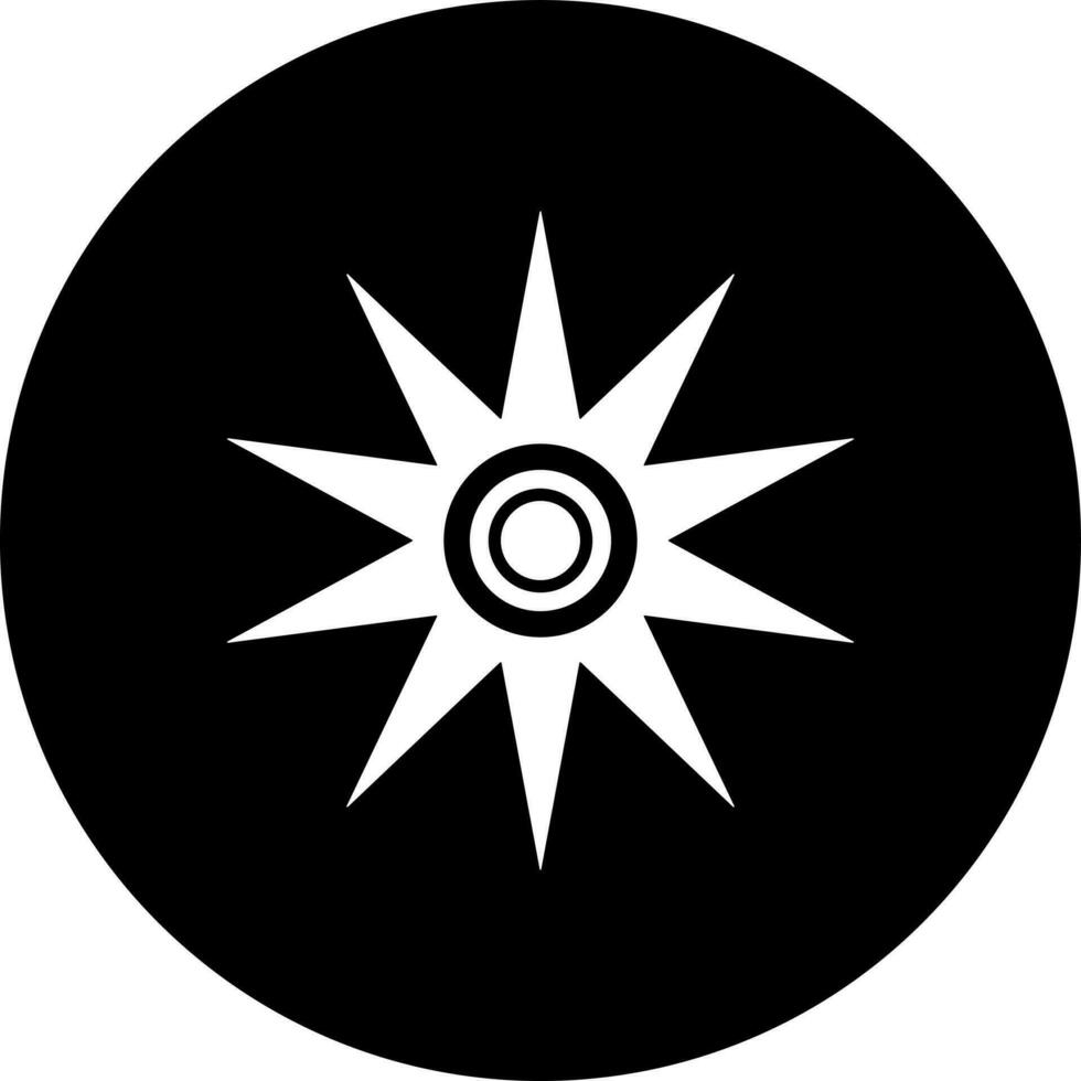 schwarz und Weiß Chakra Kracher Symbol im eben Stil. vektor