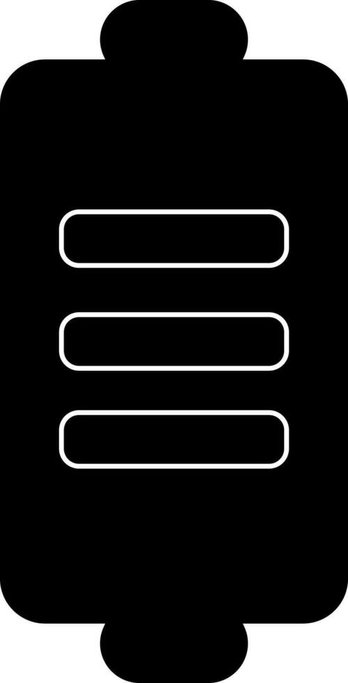 kraft sparande eller batteri, svart och vit ikon. vektor
