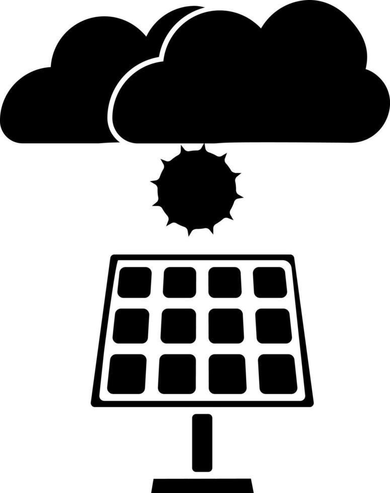 svart och vit sol- energi panel. vektor